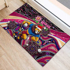 Merry Christmas AFL Brisbane Lions Rubber Doormat Aboriginal Santa Football Mascot