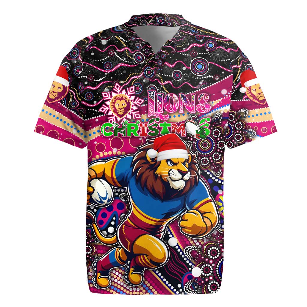 Merry Christmas AFL Brisbane Lions Rugby Jersey Aboriginal Santa Football Mascot