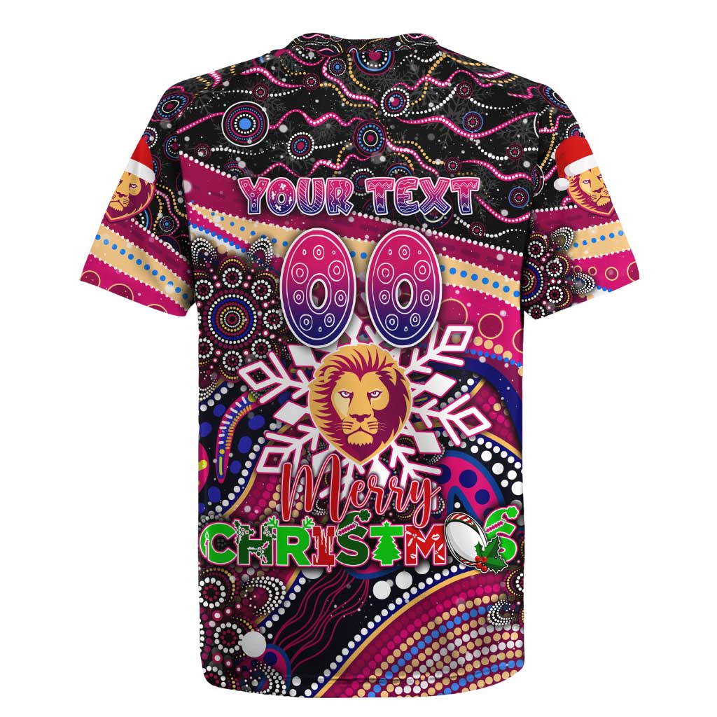 Merry Christmas AFL Brisbane Lions Rugby Jersey Aboriginal Santa Football Mascot