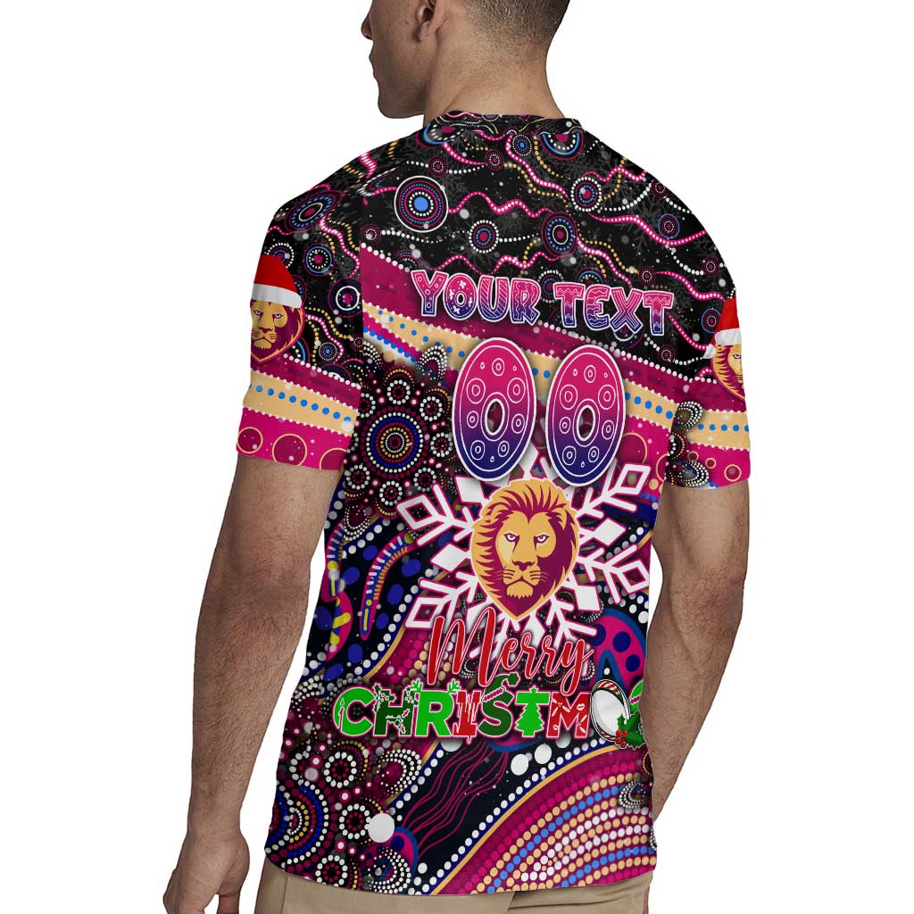 Merry Christmas AFL Brisbane Lions Rugby Jersey Aboriginal Santa Football Mascot