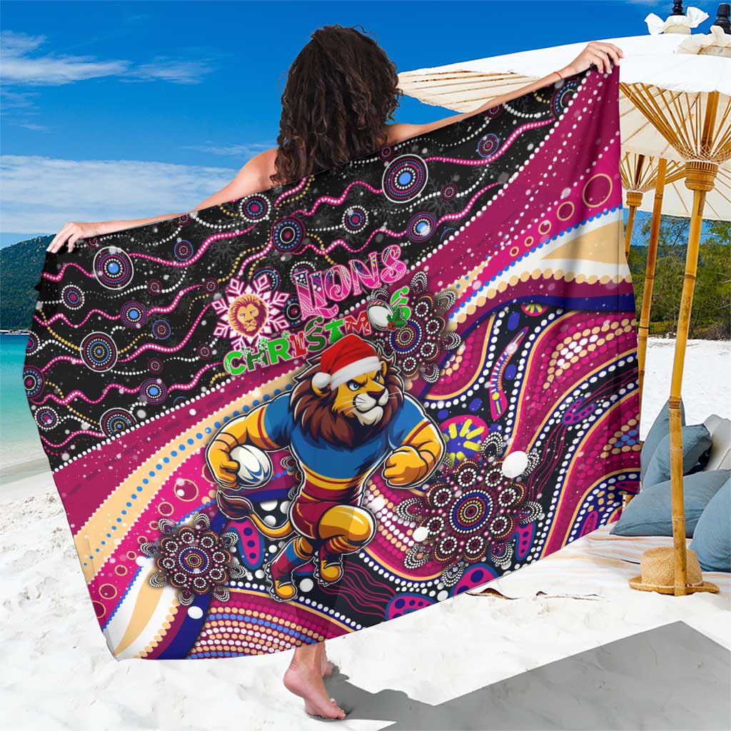 Merry Christmas AFL Brisbane Lions Sarong Aboriginal Santa Football Mascot