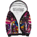 Merry Christmas AFL Brisbane Lions Sherpa Hoodie Aboriginal Santa Football Mascot