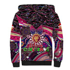 Merry Christmas AFL Brisbane Lions Sherpa Hoodie Aboriginal Santa Football Mascot
