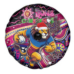 Merry Christmas AFL Brisbane Lions Spare Tire Cover Aboriginal Santa Football Mascot