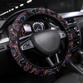 Merry Christmas AFL Brisbane Lions Steering Wheel Cover Aboriginal Santa Football Mascot