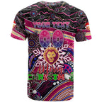 Merry Christmas AFL Brisbane Lions T Shirt Aboriginal Santa Football Mascot