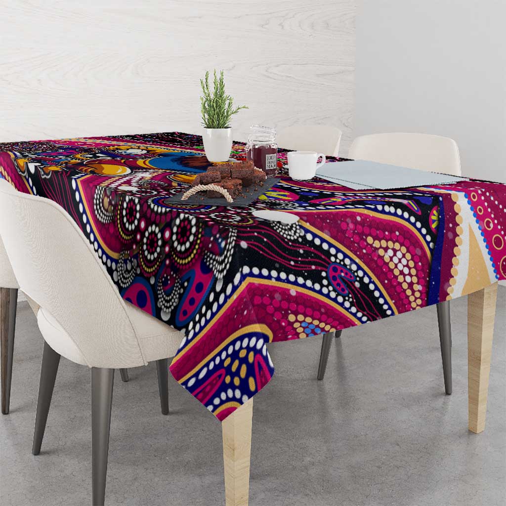 Merry Christmas AFL Brisbane Lions Tablecloth Aboriginal Santa Football Mascot