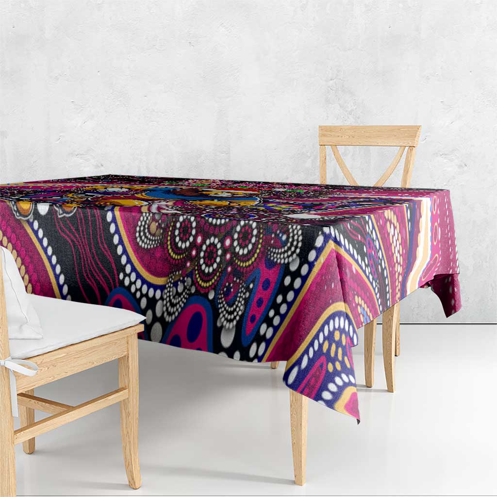 Merry Christmas AFL Brisbane Lions Tablecloth Aboriginal Santa Football Mascot