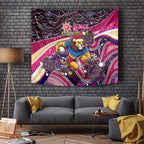Merry Christmas AFL Brisbane Lions Tapestry Aboriginal Santa Football Mascot