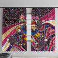 Merry Christmas AFL Brisbane Lions Window Curtain Aboriginal Santa Football Mascot