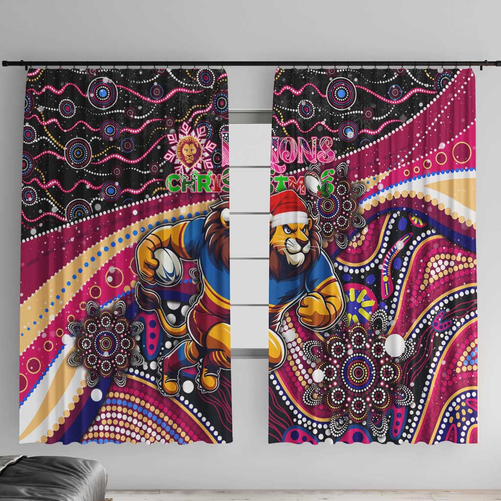 Merry Christmas AFL Brisbane Lions Window Curtain Aboriginal Santa Football Mascot