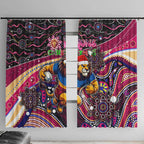 Merry Christmas AFL Brisbane Lions Window Curtain Aboriginal Santa Football Mascot