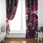 Merry Christmas AFL Brisbane Lions Window Curtain Aboriginal Santa Football Mascot