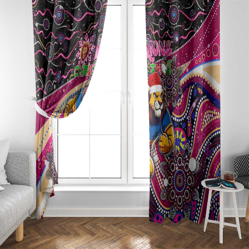 Merry Christmas AFL Brisbane Lions Window Curtain Aboriginal Santa Football Mascot