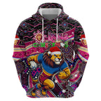 Merry Christmas AFL Brisbane Lions Zip Hoodie Aboriginal Santa Football Mascot
