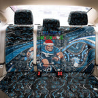Merry Christmas AFL Carlton Blues Back Car Seat Cover Aboriginal Santa Football Mascot
