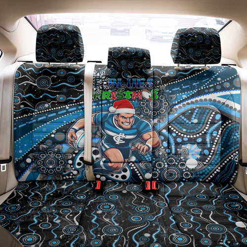 Merry Christmas AFL Carlton Blues Back Car Seat Cover Aboriginal Santa Football Mascot