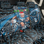 Merry Christmas AFL Carlton Blues Back Car Seat Cover Aboriginal Santa Football Mascot