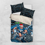 Merry Christmas AFL Carlton Blues Bedding Set Aboriginal Santa Football Mascot