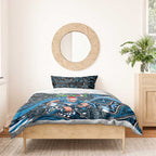 Merry Christmas AFL Carlton Blues Bedding Set Aboriginal Santa Football Mascot