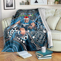 Merry Christmas AFL Carlton Blues Blanket Aboriginal Santa Football Mascot