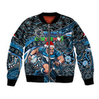 Merry Christmas AFL Carlton Blues Bomber Jacket Aboriginal Santa Football Mascot