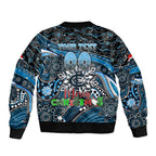 Merry Christmas AFL Carlton Blues Bomber Jacket Aboriginal Santa Football Mascot
