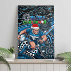 Merry Christmas AFL Carlton Blues Canvas Wall Art Aboriginal Santa Football Mascot