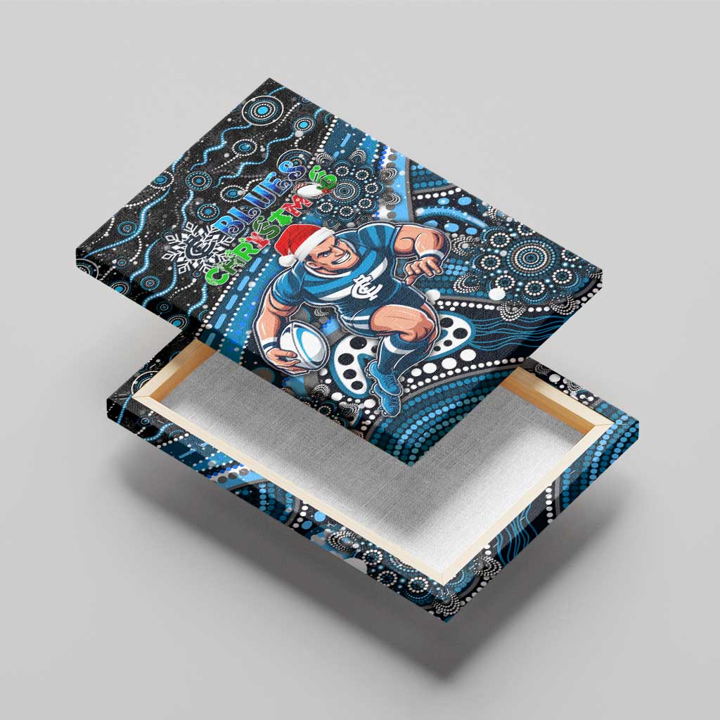 Merry Christmas AFL Carlton Blues Canvas Wall Art Aboriginal Santa Football Mascot
