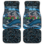 Merry Christmas AFL Carlton Blues Car Mats Aboriginal Santa Football Mascot