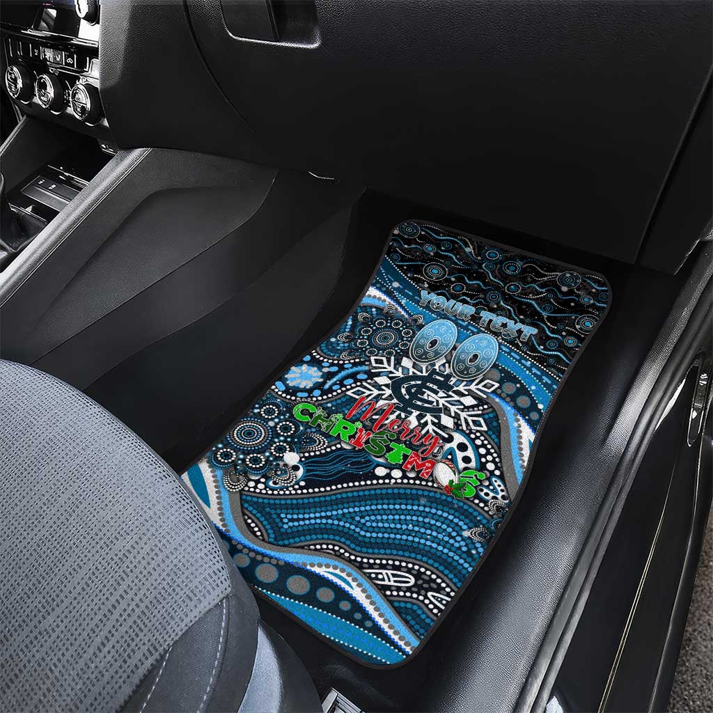Merry Christmas AFL Carlton Blues Car Mats Aboriginal Santa Football Mascot