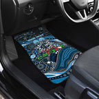 Merry Christmas AFL Carlton Blues Car Mats Aboriginal Santa Football Mascot