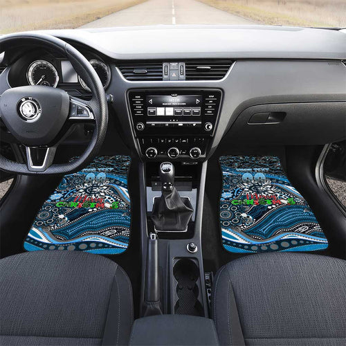 Merry Christmas AFL Carlton Blues Car Mats Aboriginal Santa Football Mascot