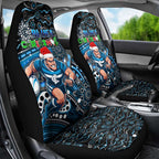 Merry Christmas AFL Carlton Blues Car Seat Cover Aboriginal Santa Football Mascot