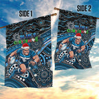 Merry Christmas AFL Carlton Blues Garden Flag Aboriginal Santa Football Mascot