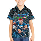 Merry Christmas AFL Carlton Blues Hawaiian Shirt Aboriginal Santa Football Mascot