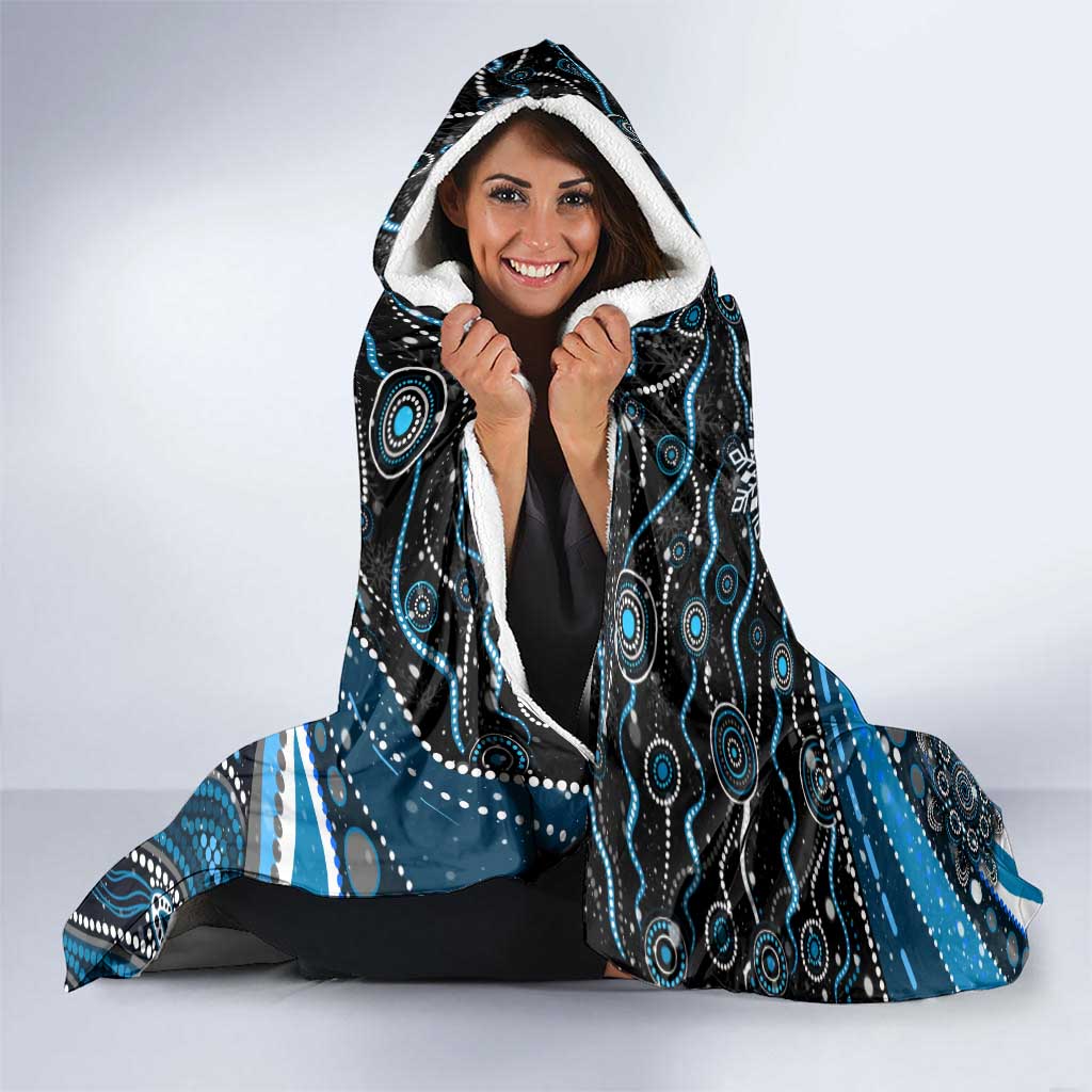 Merry Christmas AFL Carlton Blues Hooded Blanket Aboriginal Santa Football Mascot