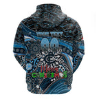 Merry Christmas AFL Carlton Blues Hoodie Aboriginal Santa Football Mascot