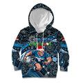 Merry Christmas AFL Carlton Blues Kid Hoodie Aboriginal Santa Football Mascot