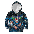 Merry Christmas AFL Carlton Blues Kid Hoodie Aboriginal Santa Football Mascot