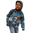 Merry Christmas AFL Carlton Blues Kid Hoodie Aboriginal Santa Football Mascot