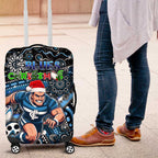 Merry Christmas AFL Carlton Blues Luggage Cover Aboriginal Santa Football Mascot