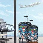 Merry Christmas AFL Carlton Blues Luggage Cover Aboriginal Santa Football Mascot