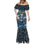 Merry Christmas AFL Carlton Blues Mermaid Dress Aboriginal Santa Football Mascot