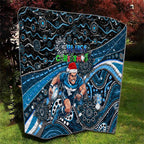 Merry Christmas AFL Carlton Blues Quilt Aboriginal Santa Football Mascot