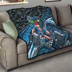 Merry Christmas AFL Carlton Blues Quilt Aboriginal Santa Football Mascot