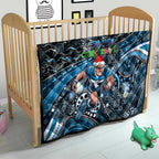 Merry Christmas AFL Carlton Blues Quilt Aboriginal Santa Football Mascot