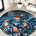 Merry Christmas AFL Carlton Blues Round Carpet Aboriginal Santa Football Mascot