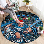 Merry Christmas AFL Carlton Blues Round Carpet Aboriginal Santa Football Mascot
