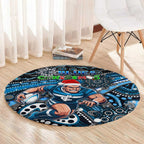 Merry Christmas AFL Carlton Blues Round Carpet Aboriginal Santa Football Mascot
